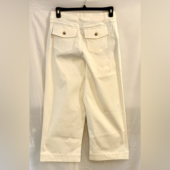 SPANX Cream Wide Leg Crop Jeans - Picture 2 of 3